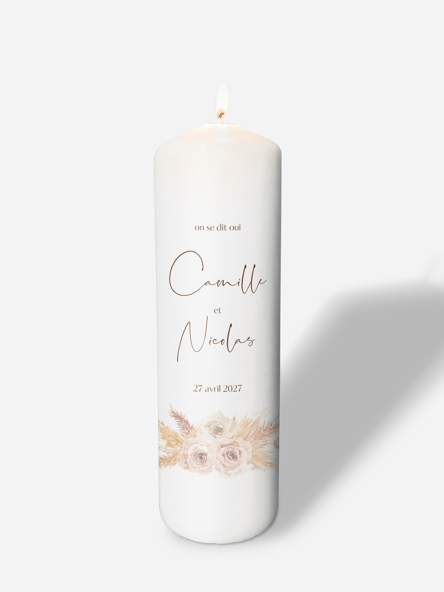Bougie mariage Boho Pampas