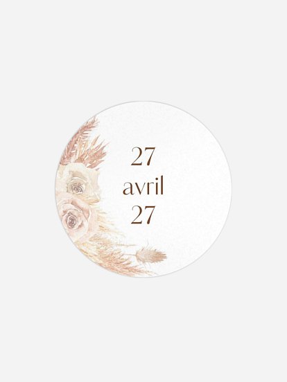 Étiquette cadeau mariage Boho Pampas