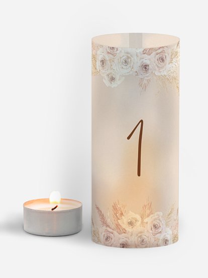 Numéro de table mariage Boho Pampas