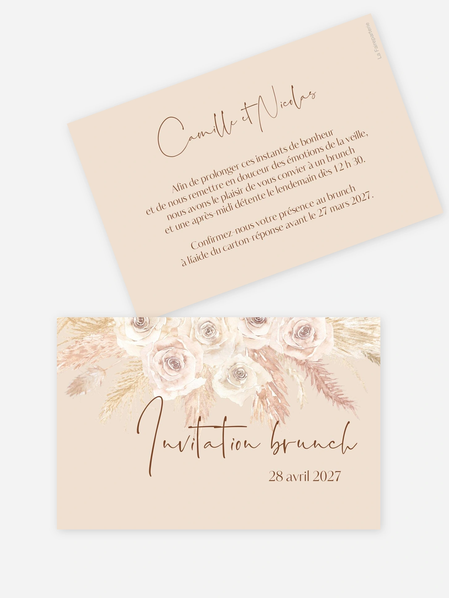 Carte brunch Boho Pampas