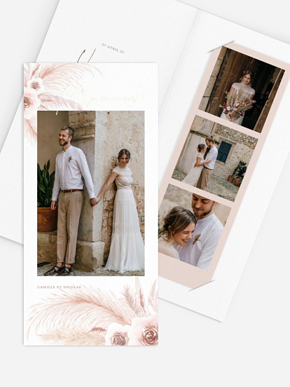 Carte de remerciements Pampas douces