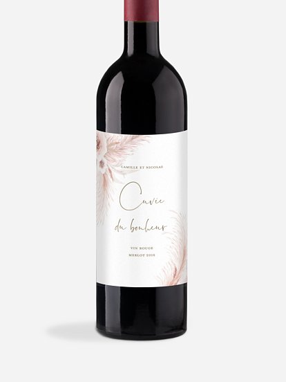 Étiquette bouteille Pampas douces