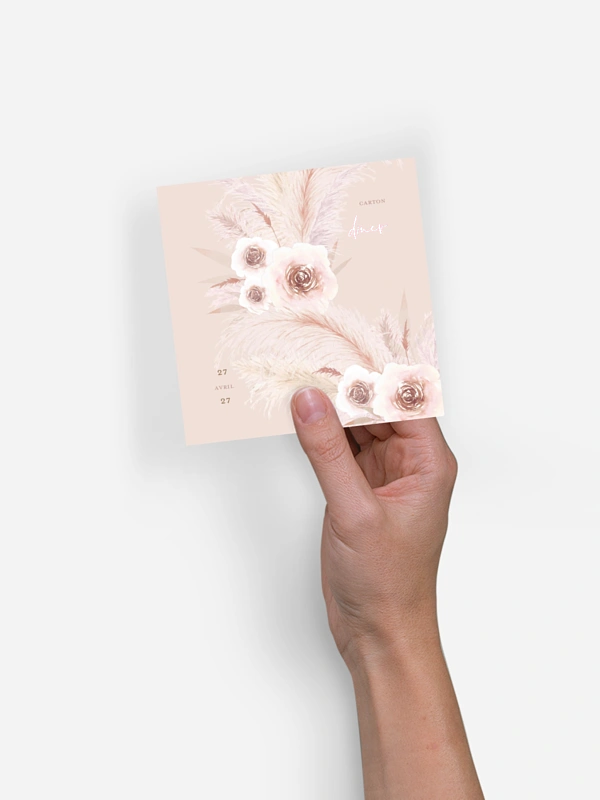 Carton d'invitation Pampas douces