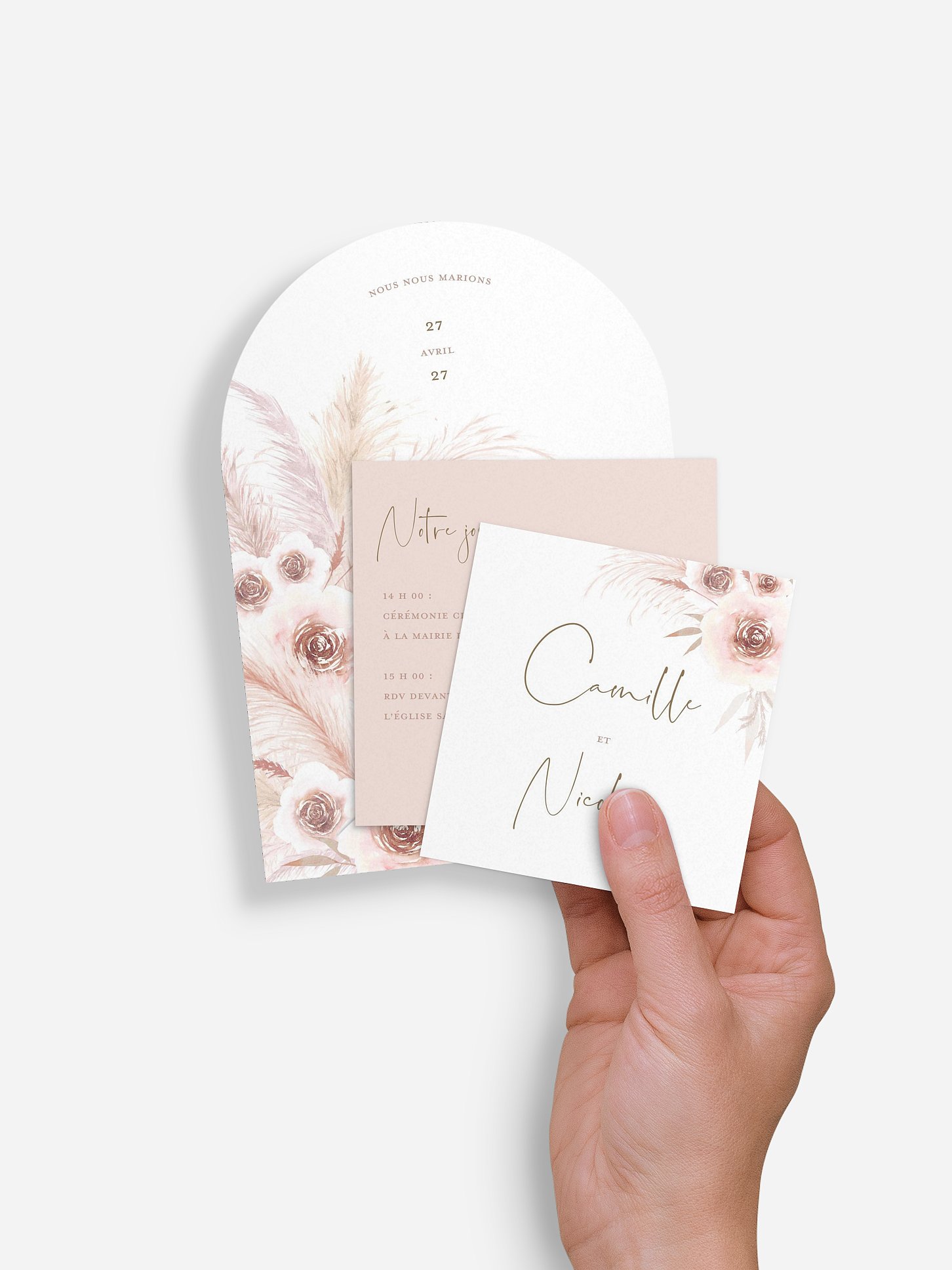 Faire-part de mariage Pampas douces