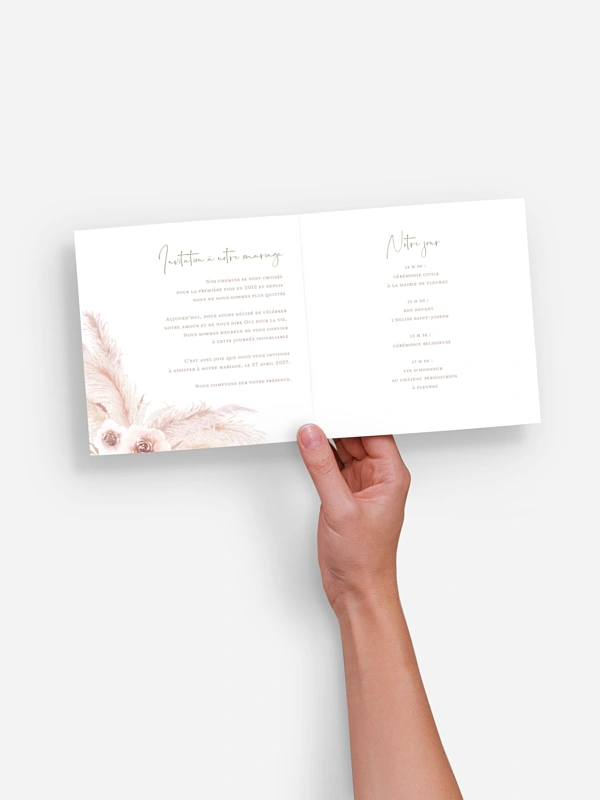 Faire-part de mariage Pampas douces