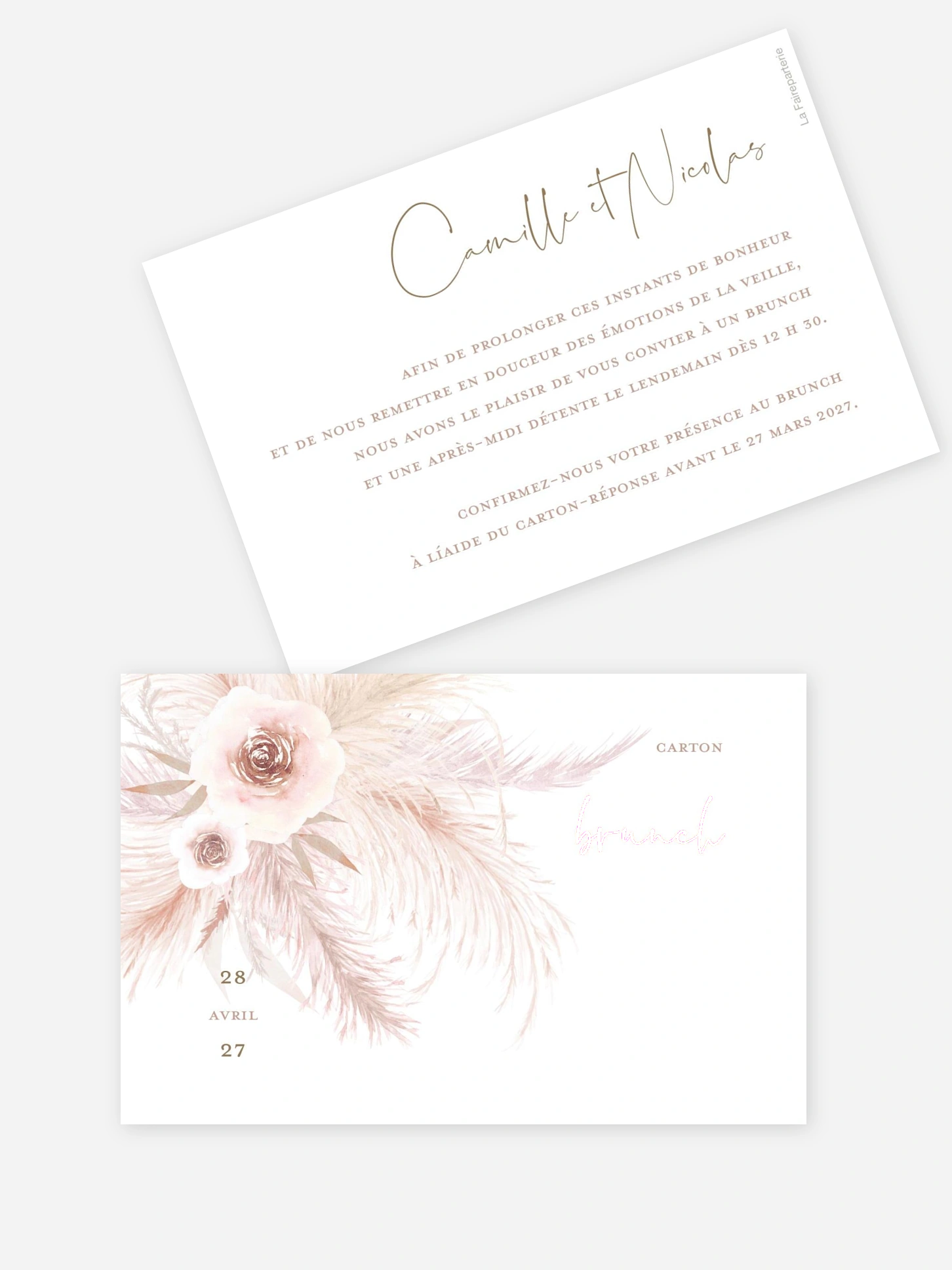 Carte brunch Pampas douces