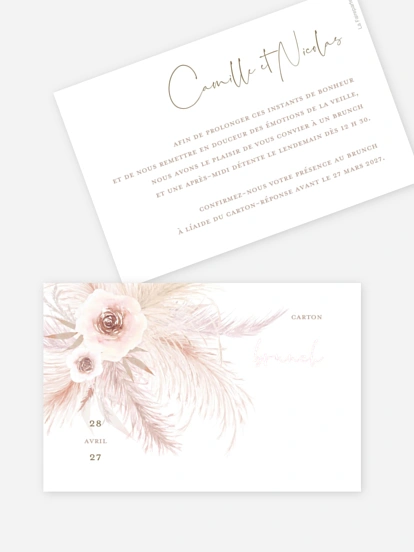 Carte brunch Pampas douces