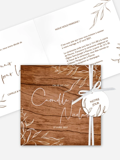 Faire-part de mariage Élégance rustique