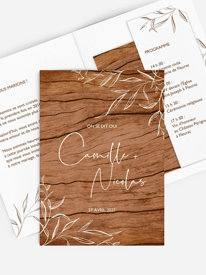 Faire-part de mariage Élégance rustique
