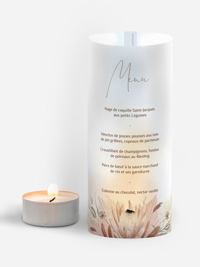 Menu mariage Touche de coton