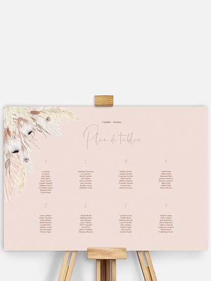 Poster plan de table mariage Touche de coton