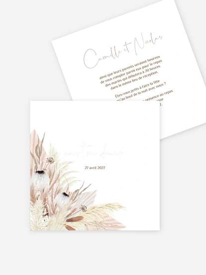 Carton d'invitation Touche de coton