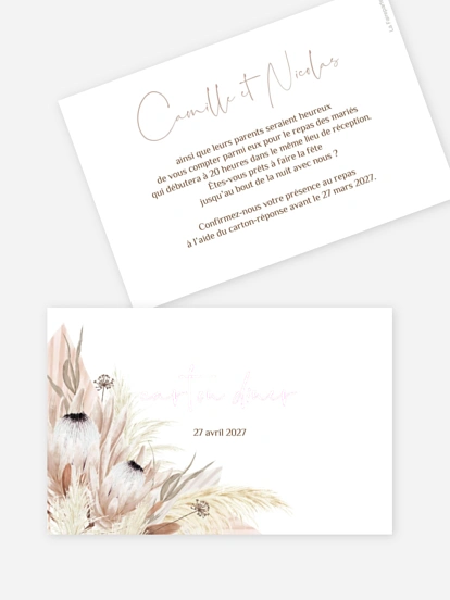 Carton d'invitation Touche de coton
