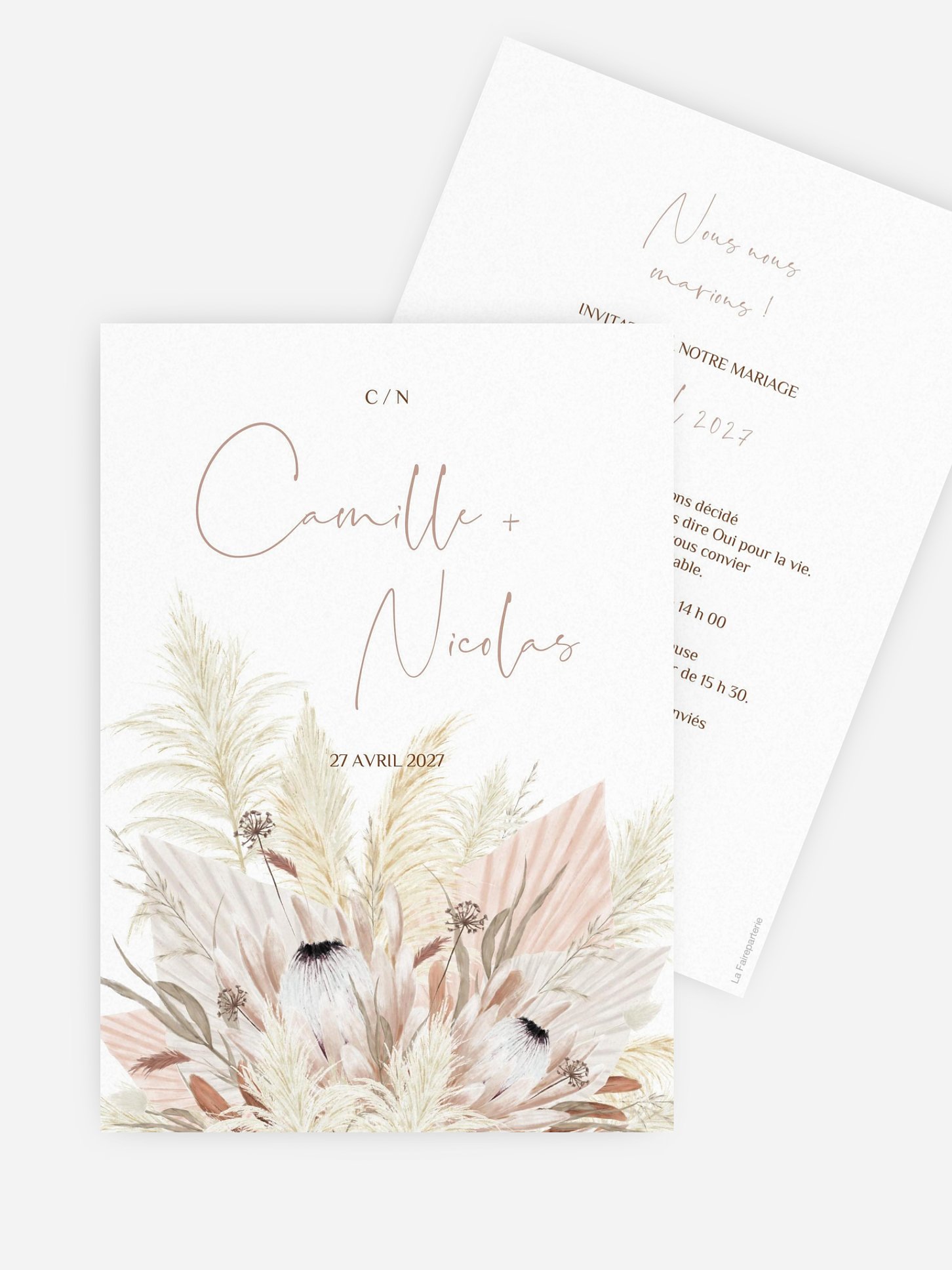 Faire-part de mariage Touche de coton