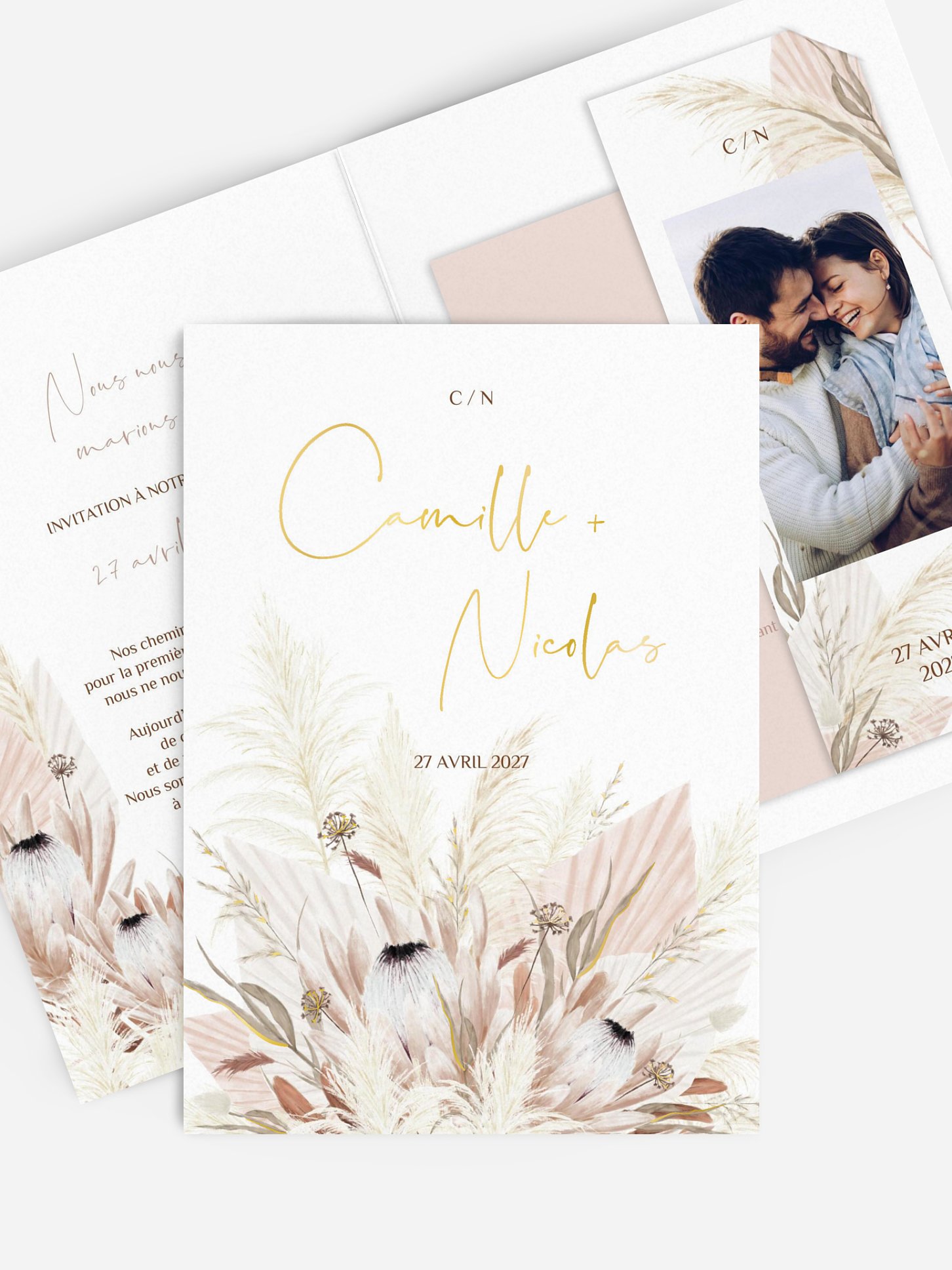 Faire-part de mariage Touche de coton