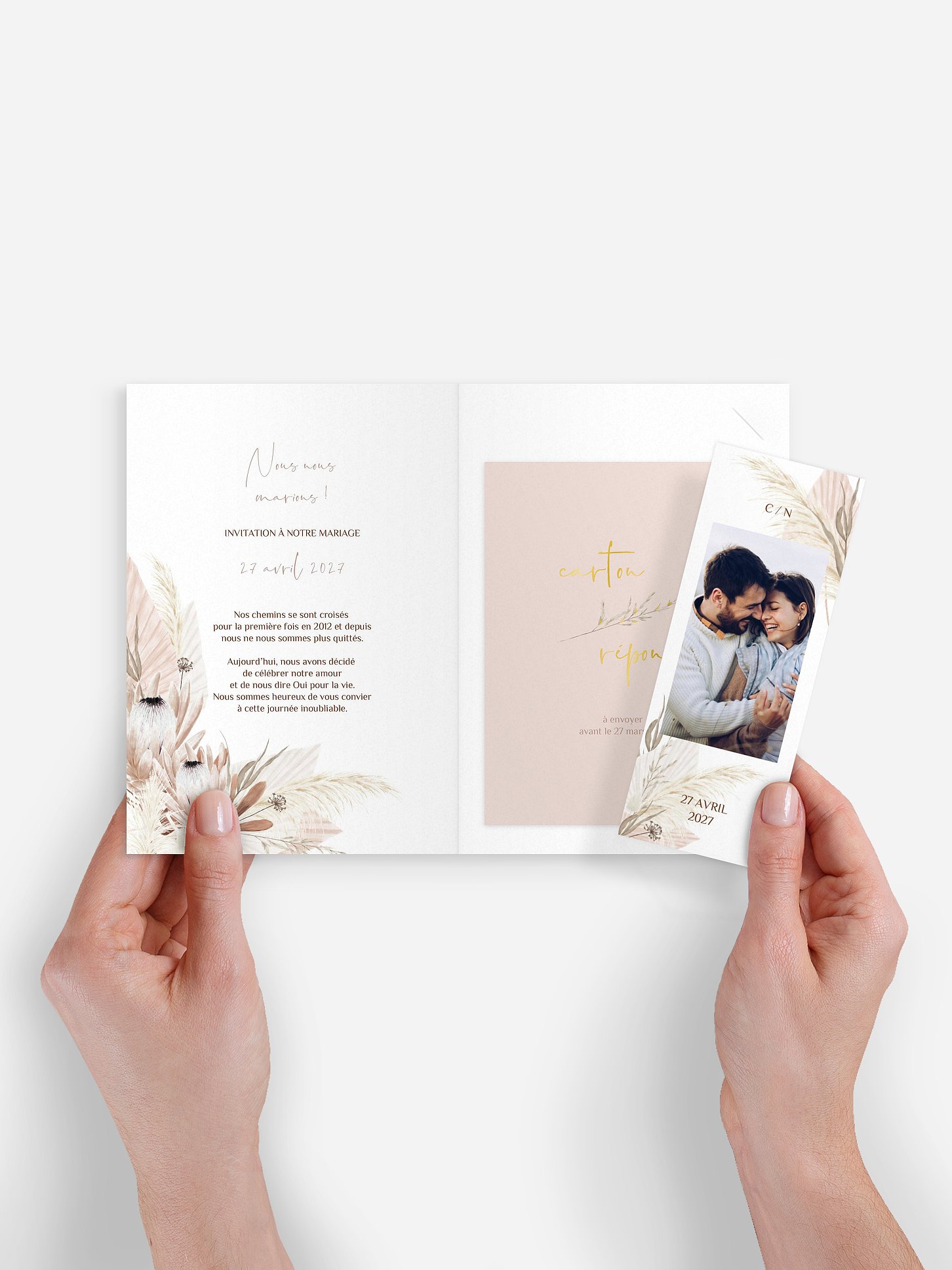 Faire-part de mariage Touche de coton