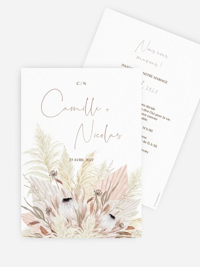 Faire-part de mariage Touche de coton