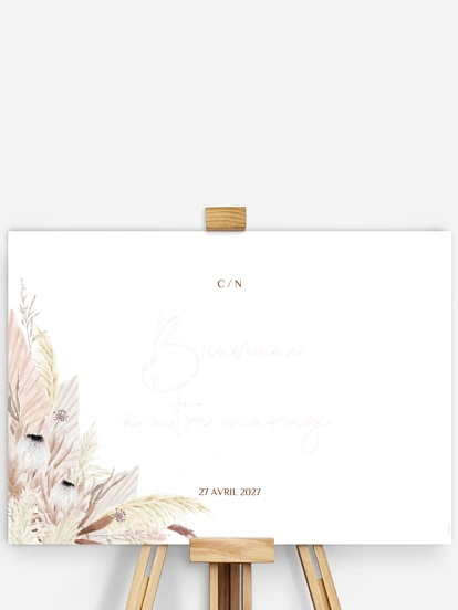 Poster bienvenue mariage Touche de coton