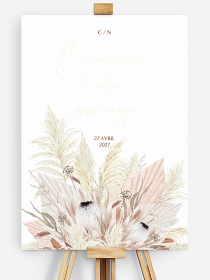 Poster bienvenue mariage Touche de coton