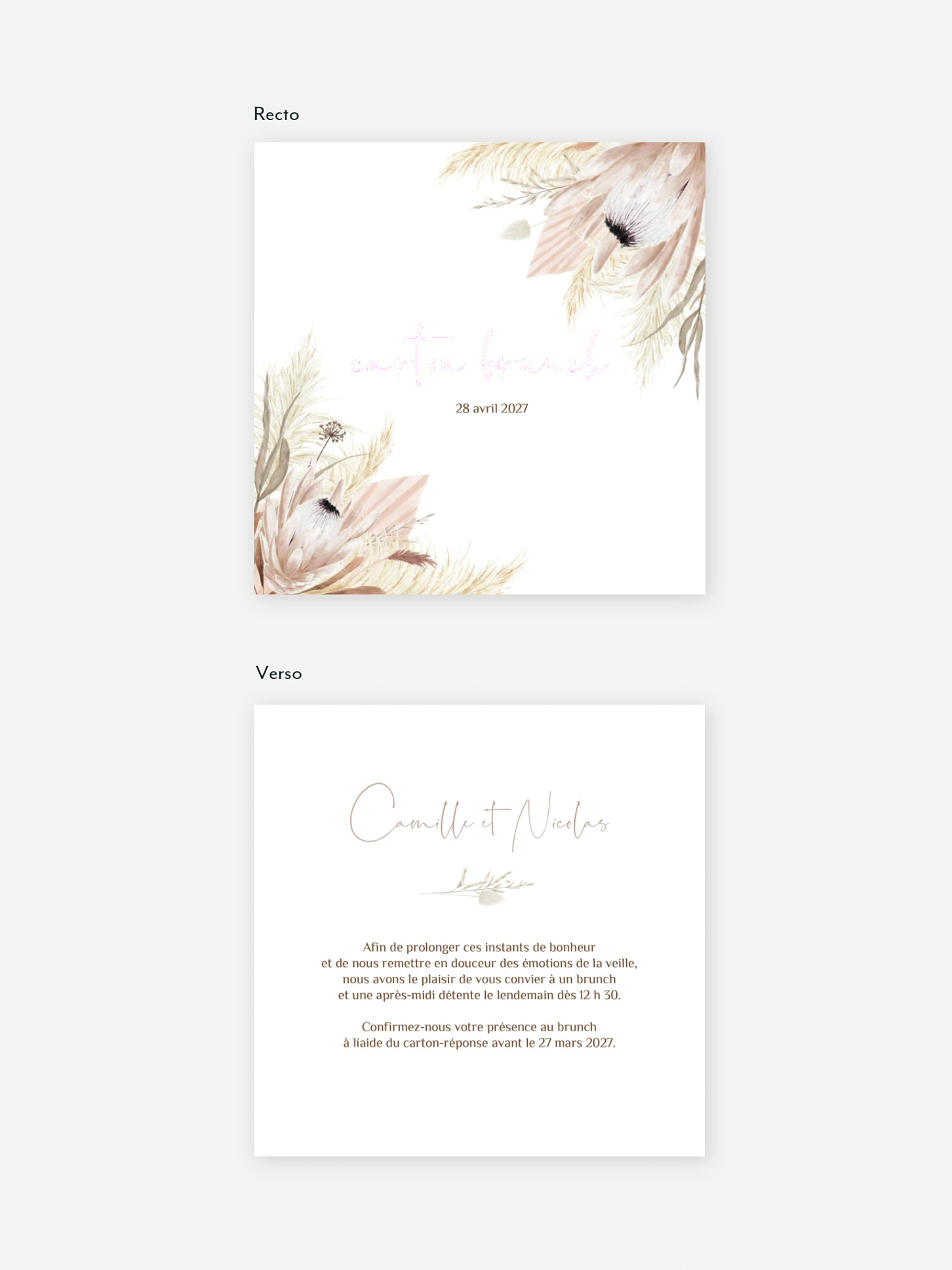 Carte brunch Touche de coton