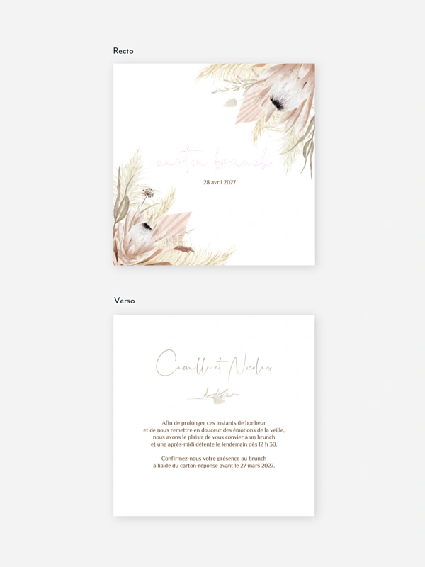 Carte brunch Touche de coton