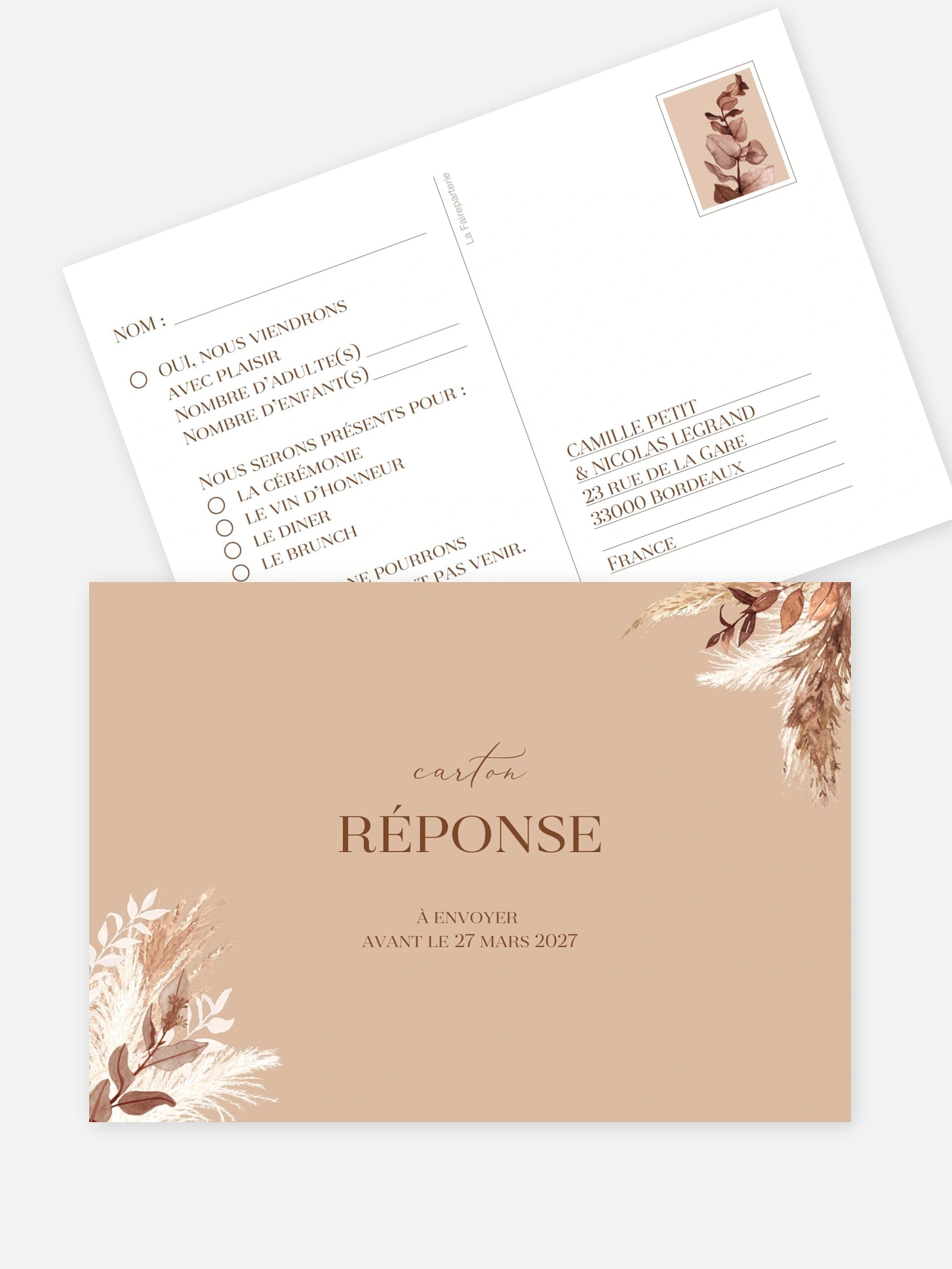 Carton réponse Bohemian Bouquet