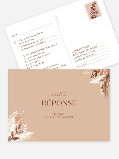 Carton réponse Bohemian Bouquet