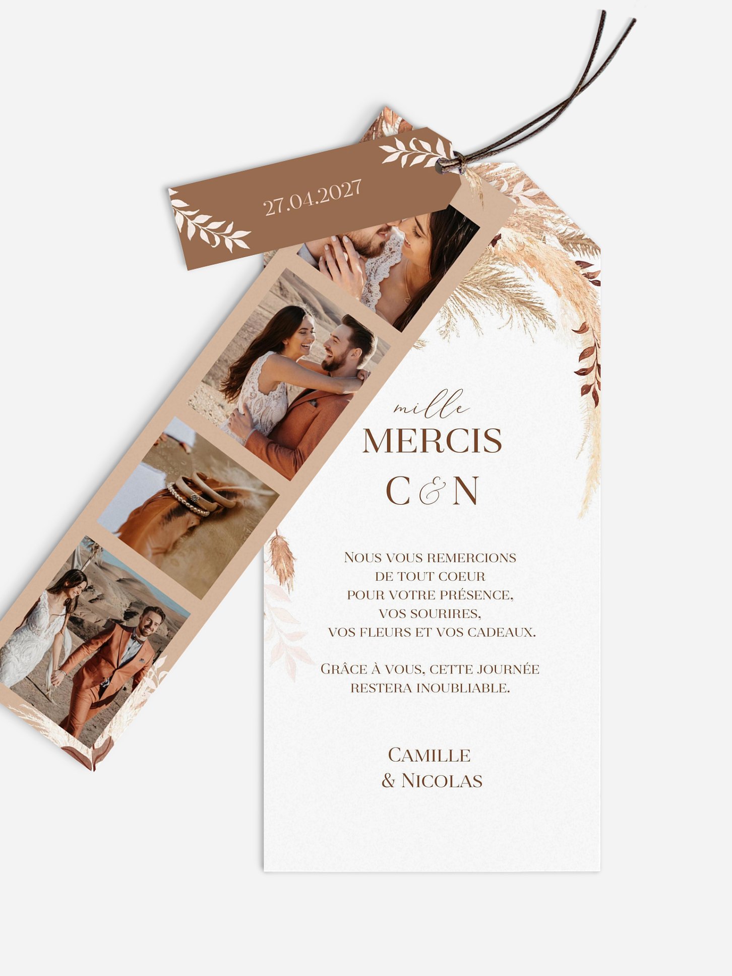 Carte de remerciements Bohemian Bouquet