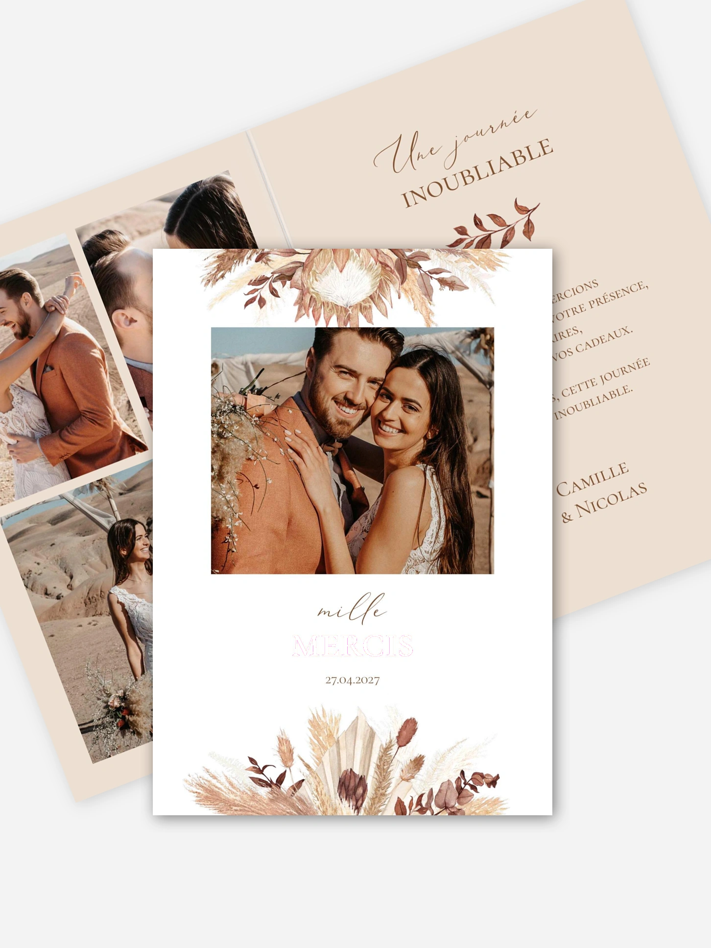 Carte de remerciements Bohemian Bouquet