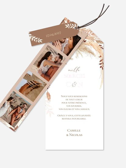 Carte de remerciements Bohemian Bouquet