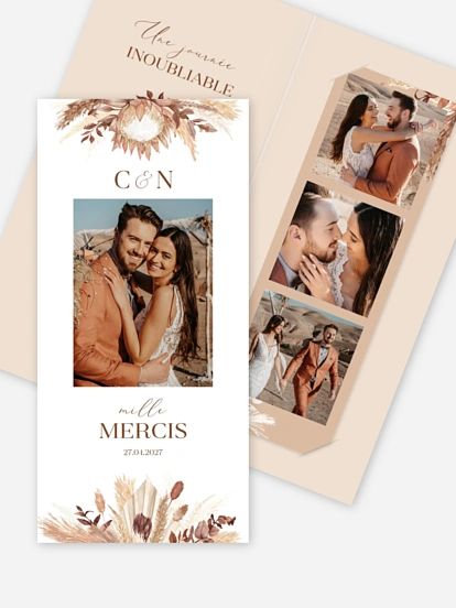Carte de remerciements Bohemian Bouquet
