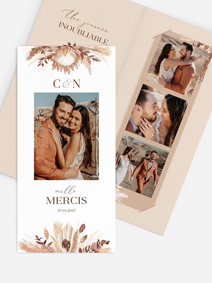 Carte de remerciements Bohemian Bouquet