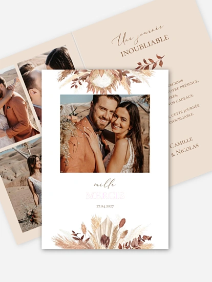 Carte de remerciements Bohemian Bouquet