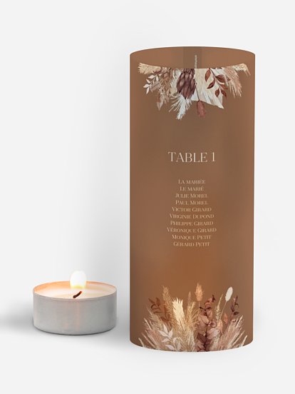 Nom de table mariage Bohemian Bouquet