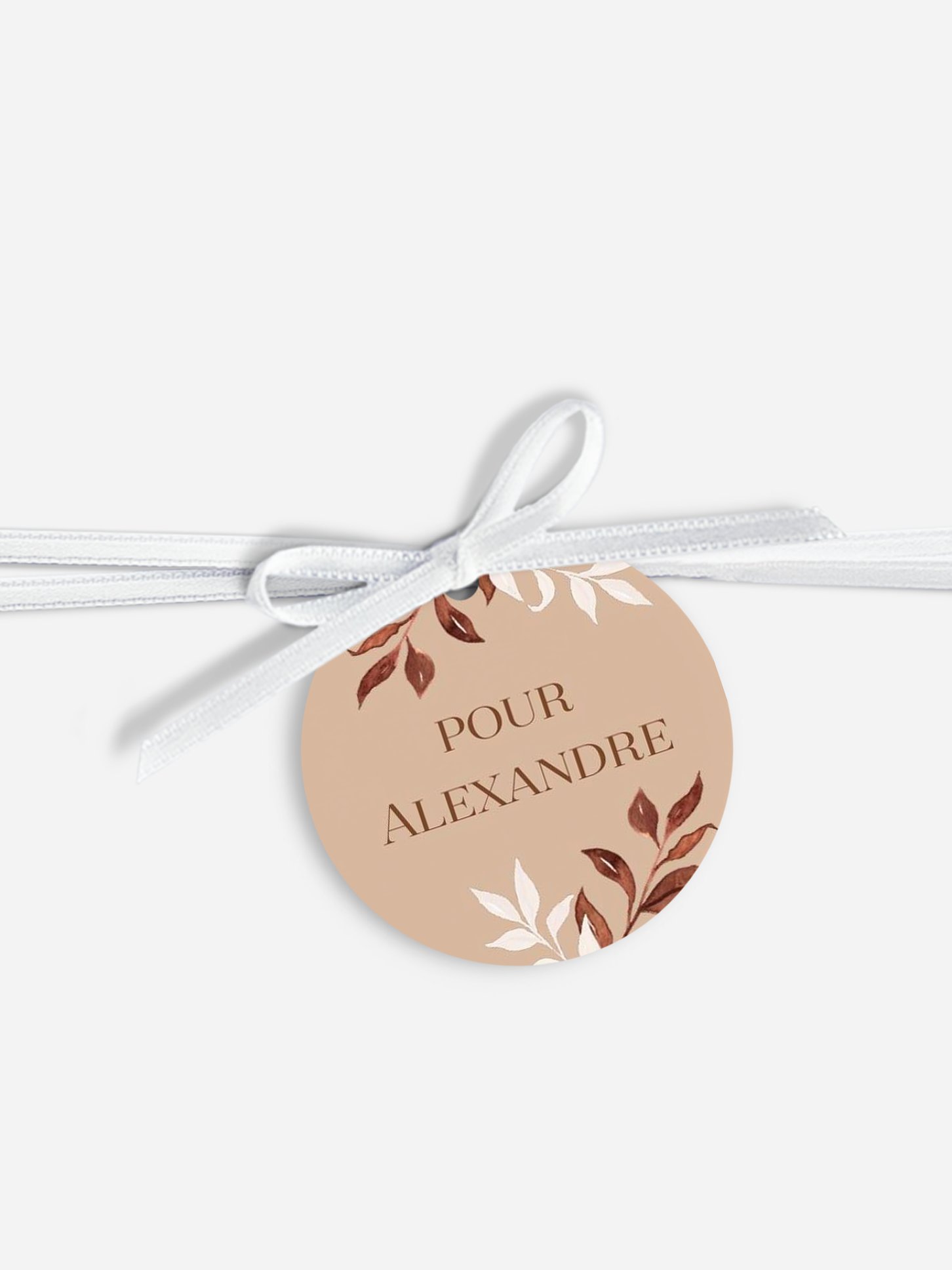 Étiquette avec ruban mariage individuelle Bohemian Bouquet