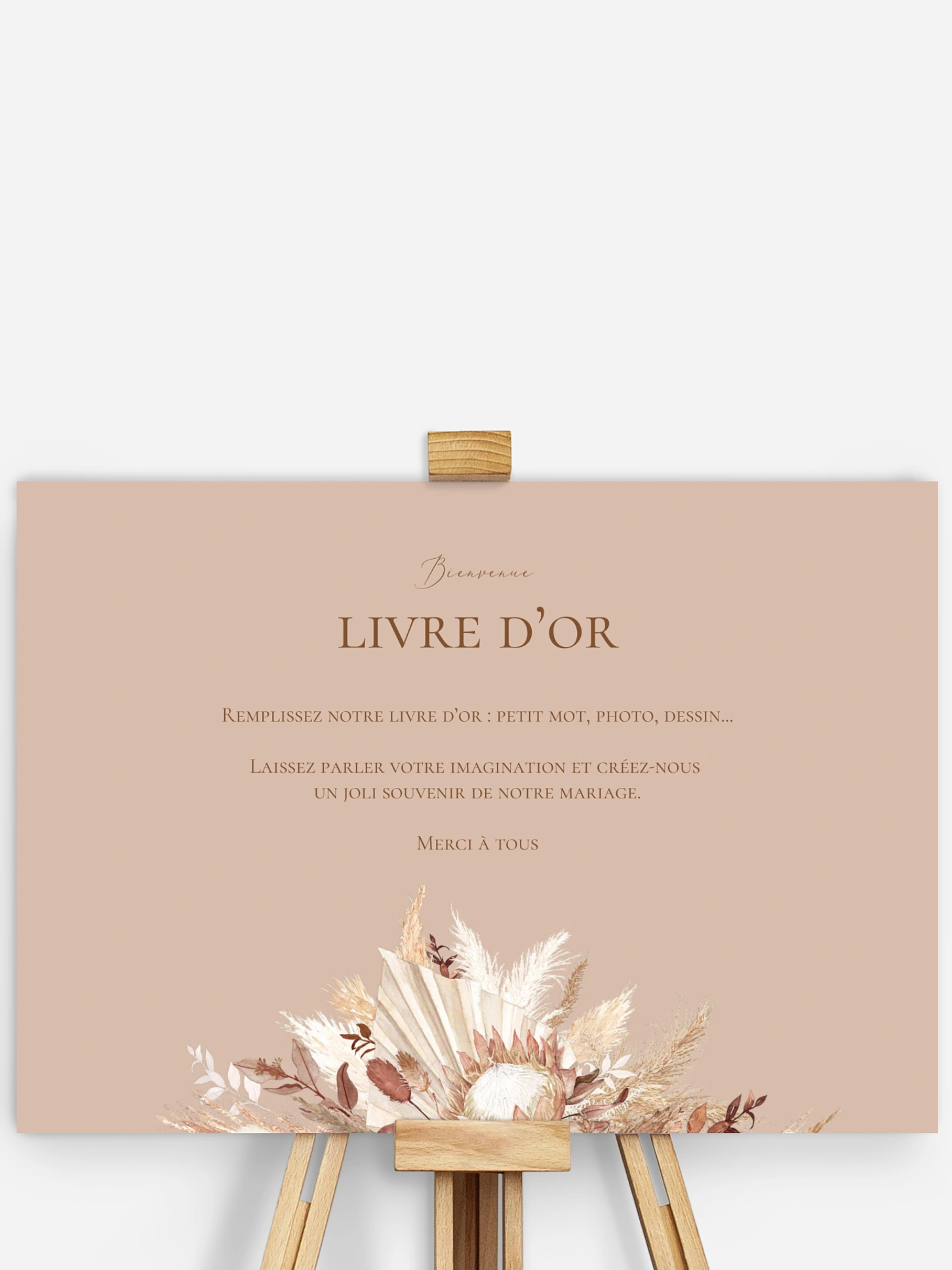 Affiche livre d'or mariage Bohemian Bouquet
