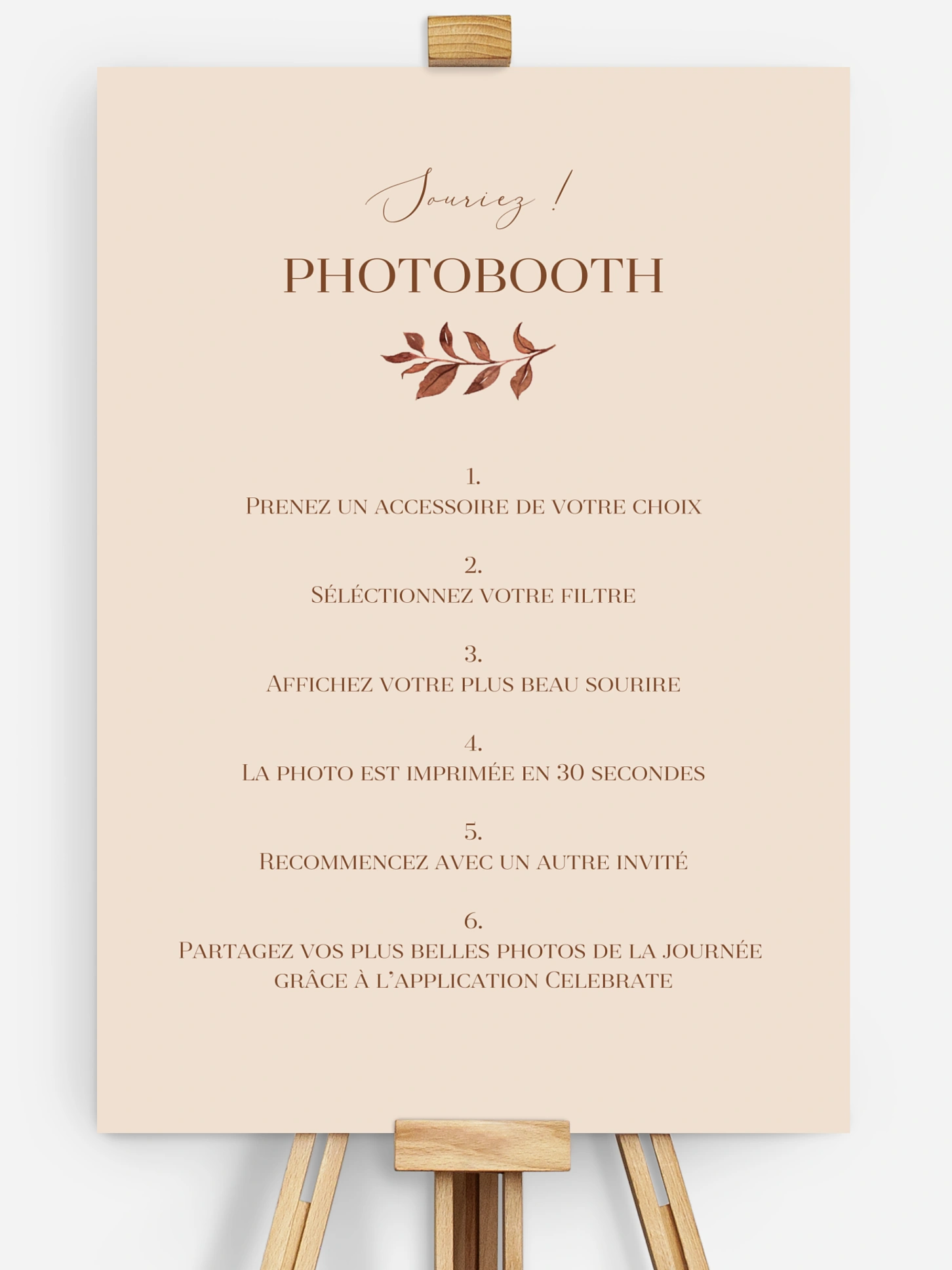Affiche photobooth mariage Bohemian Bouquet