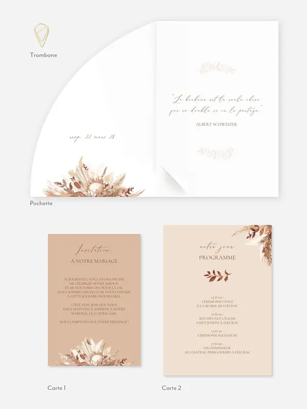 Faire-part de mariage Bohemian Bouquet