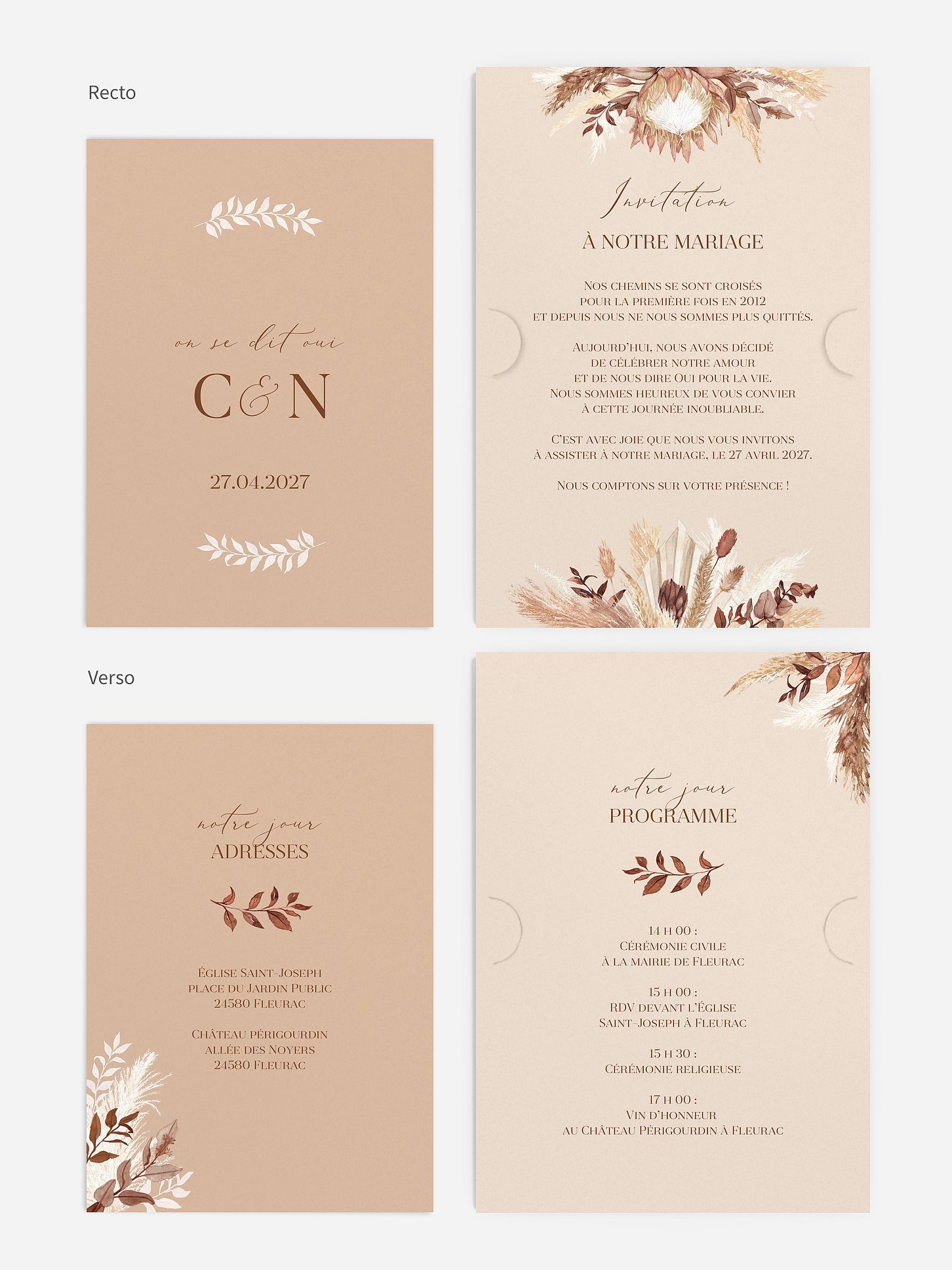 Faire-part de mariage Bohemian Bouquet