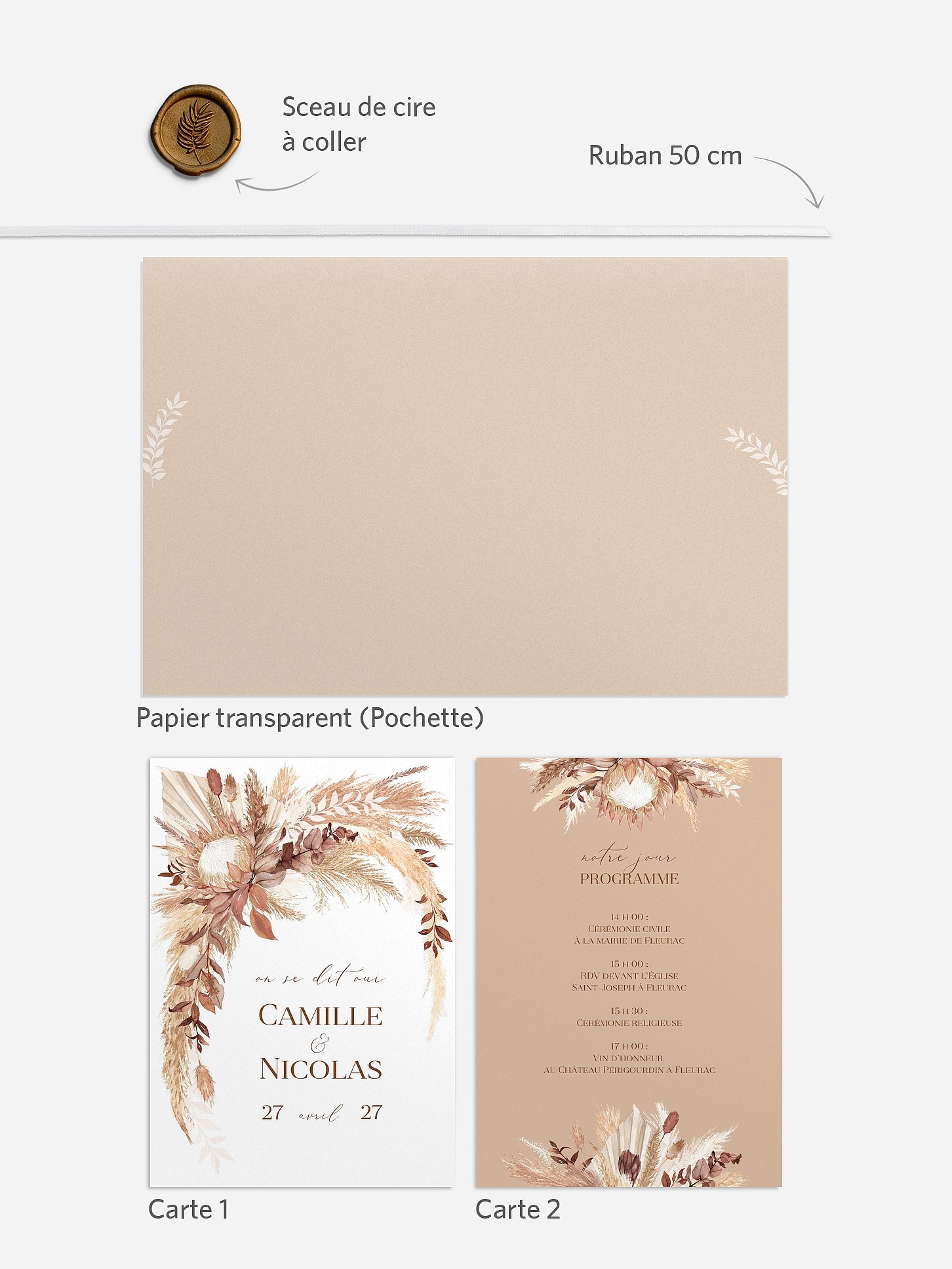 Faire-part de mariage Bohemian Bouquet