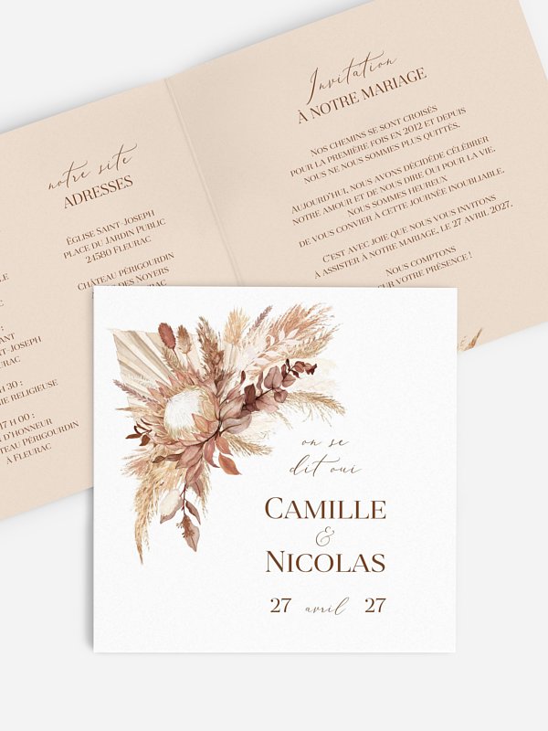 Faire-part de mariage Bohemian Bouquet