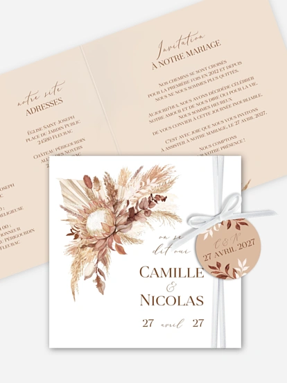 Faire-part de mariage Bohemian Bouquet