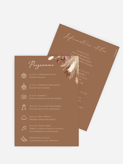 Programme mariage Bohemian Bouquet