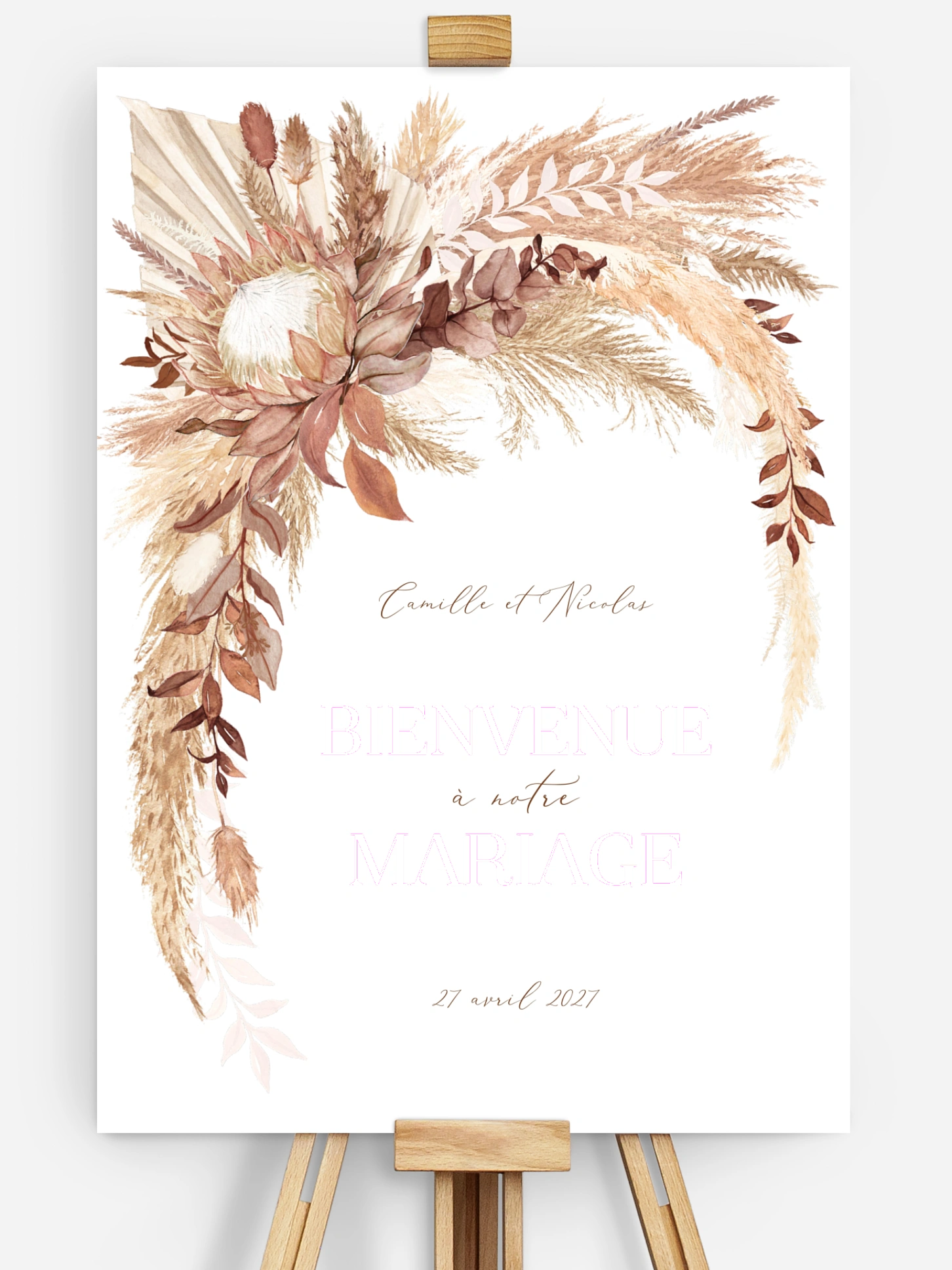 Poster bienvenue mariage Bohemian Bouquet