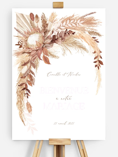 Poster bienvenue mariage Bohemian Bouquet