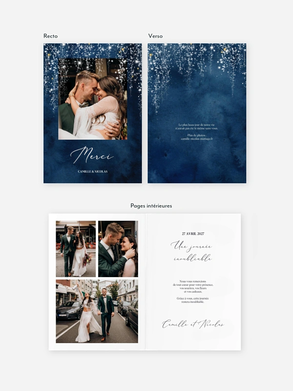 Carte de remerciements Magic night