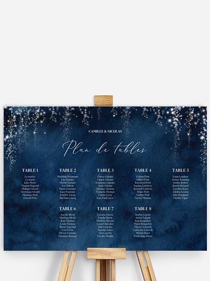 Poster plan de table mariage Magic night