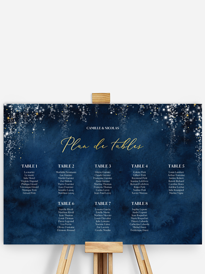 Poster plan de table mariage Magic night