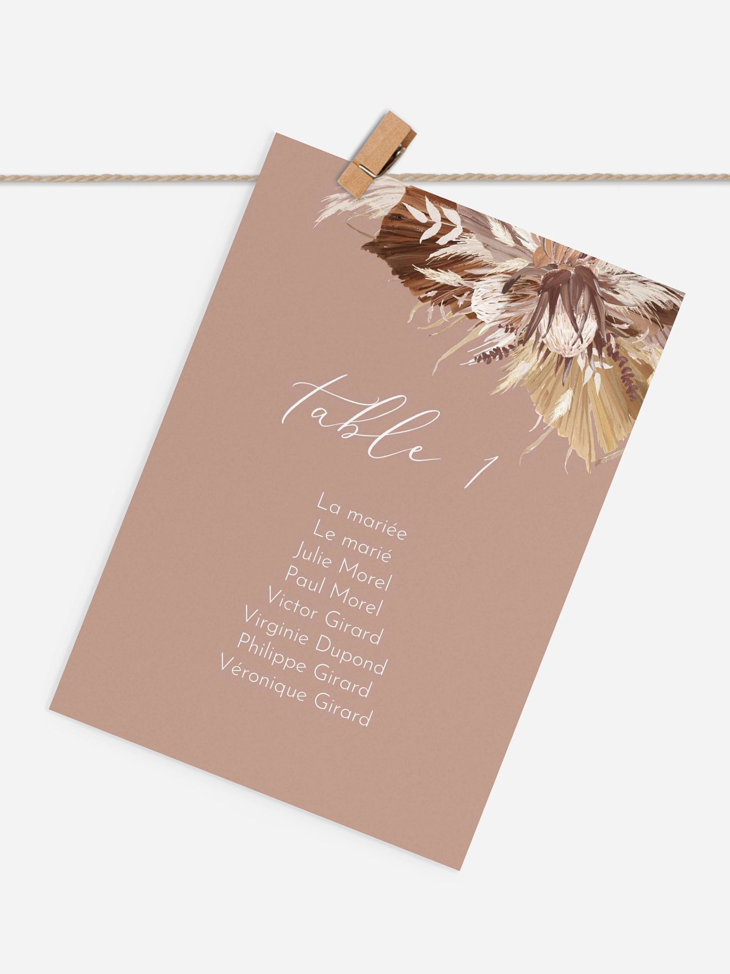 Cartons plan de table mariage Rêve bohème
