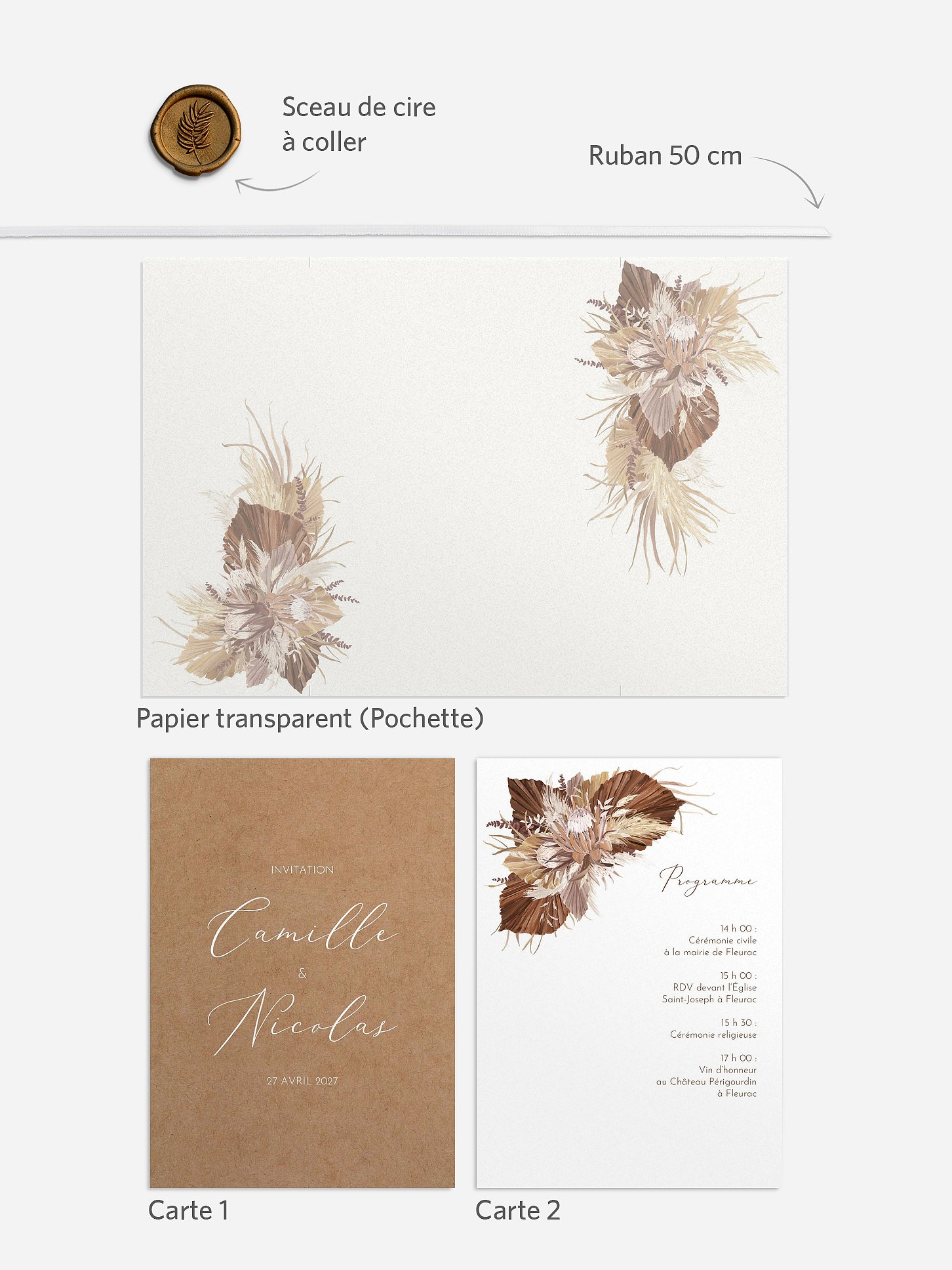 Faire-part de mariage Rêve bohème